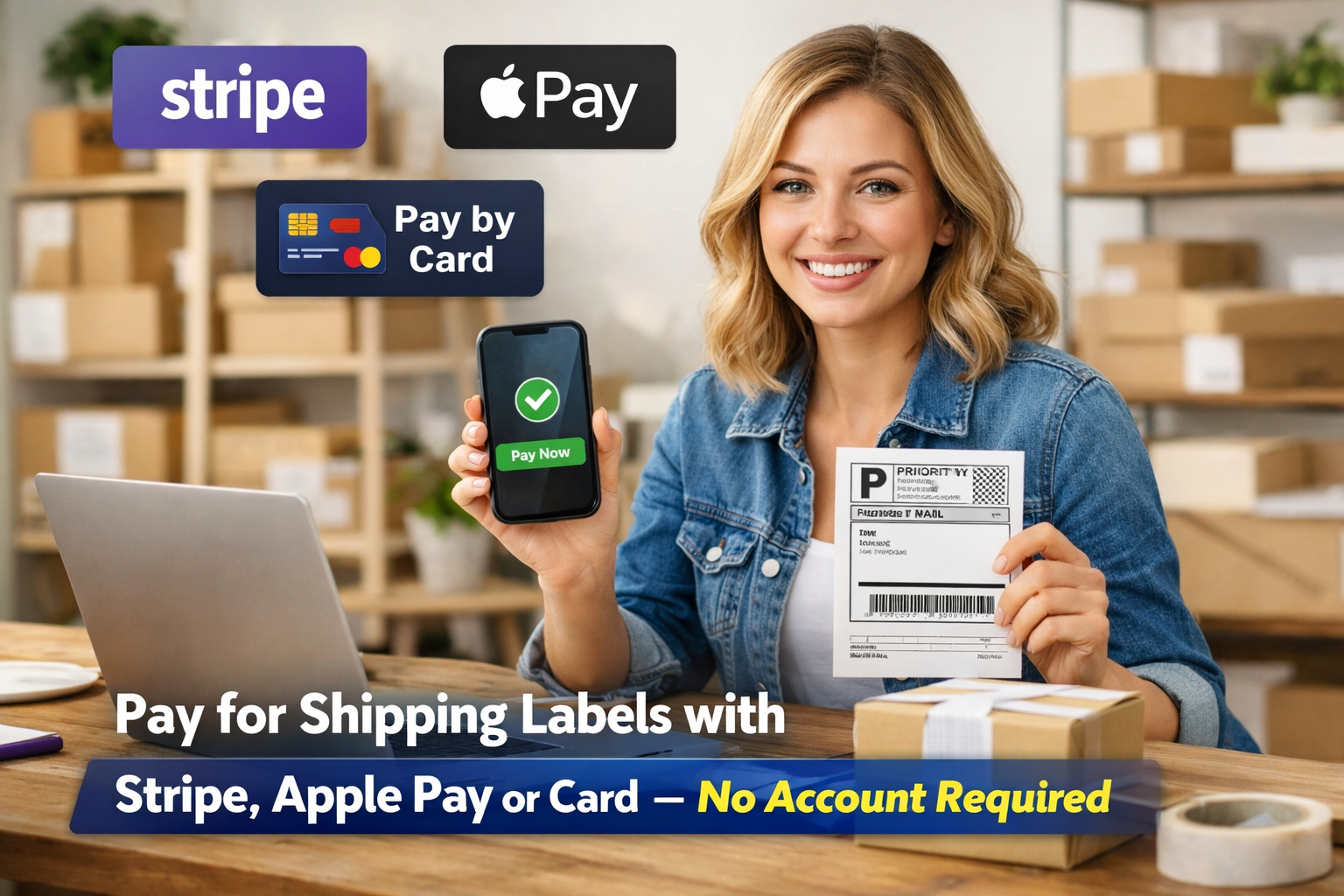 Pay for Shipping Labels with Stripe, Apple Pay or Card — No Account Required — blog post thumbnail